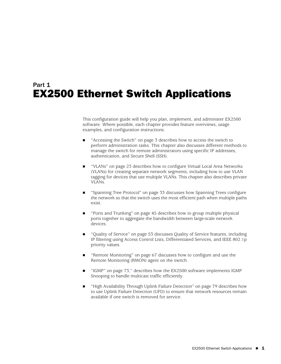 Ex2500 ethernet switch applications, Part 1 | Juniper Networks EX2500 User Manual | Page 15 / 106