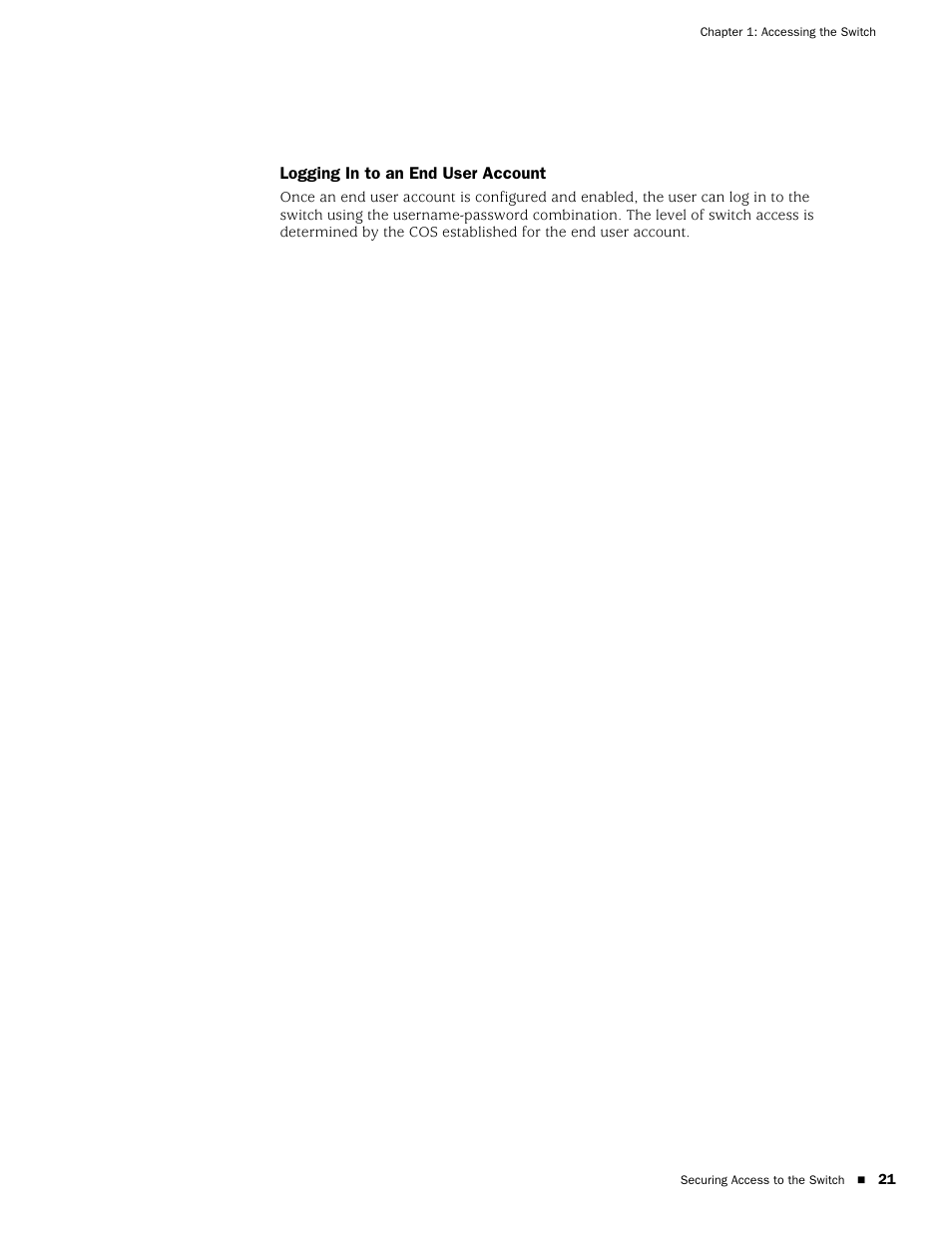 Logging in to an end user account | Juniper Networks EX2500 User Manual | Page 35 / 106