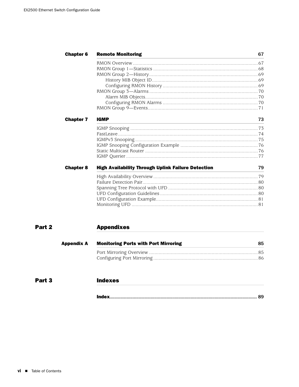 Juniper Networks EX2500 User Manual | Page 6 / 106