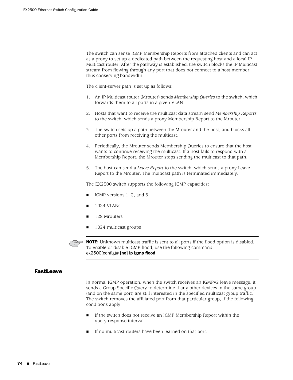 Fastleave | Juniper Networks EX2500 User Manual | Page 88 / 106