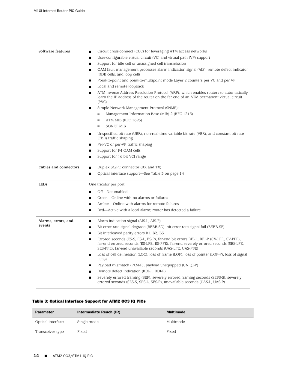 Juniper Networks Juniper M-series M10i User Manual | Page 14 / 78