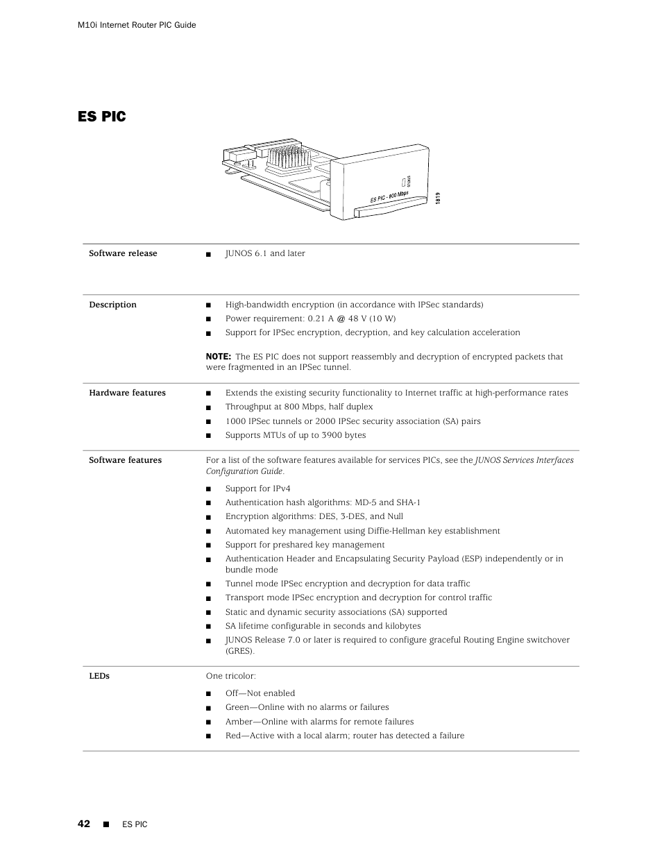 Es pic | Juniper Networks Juniper M-series M10i User Manual | Page 42 / 78