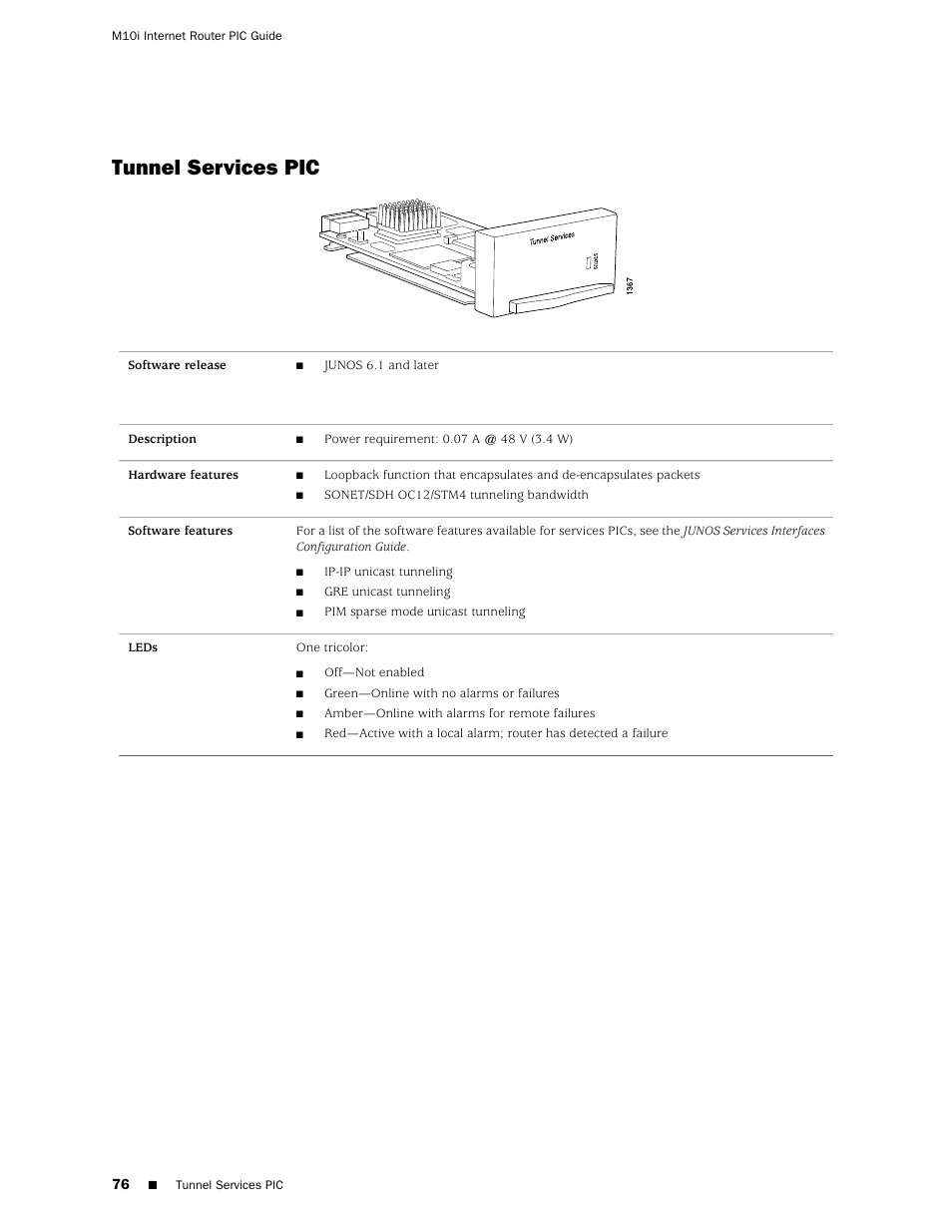Tunnel services pic | Juniper Networks Juniper M-series M10i User Manual | Page 76 / 78