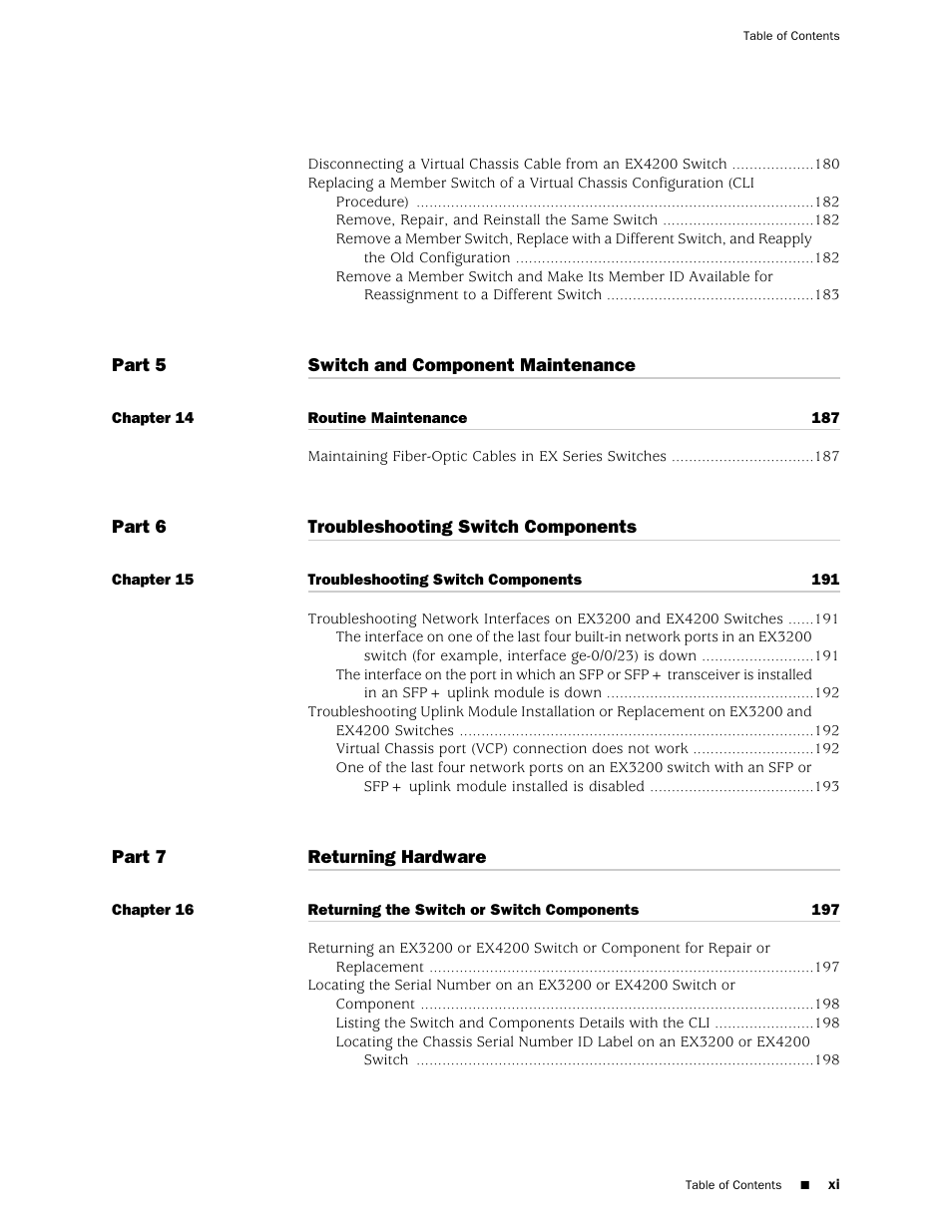 Juniper Networks EX4200 User Manual | Page 11 / 284