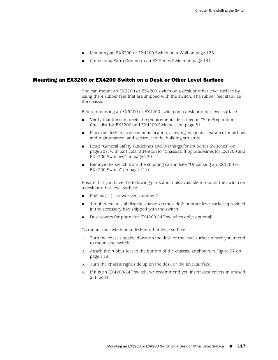 Surface | Juniper Networks EX4200 User Manual | Page 143 / 284