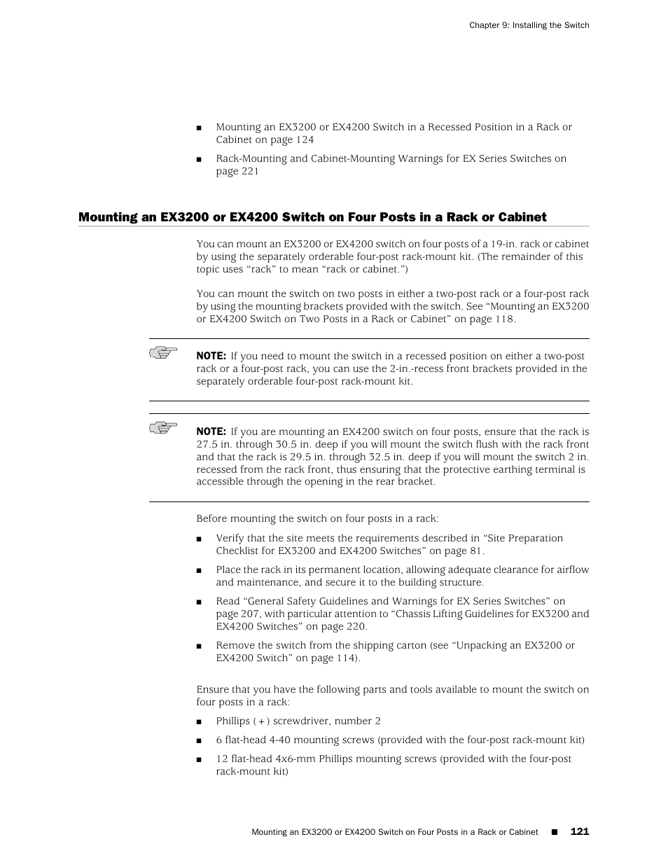 Cabinet | Juniper Networks EX4200 User Manual | Page 147 / 284