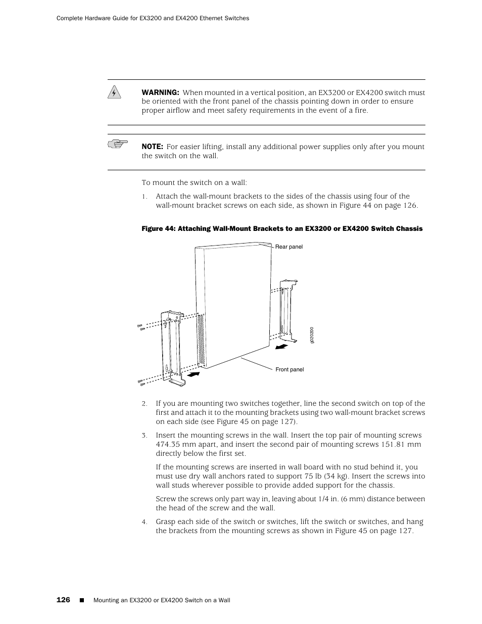 Chassis | Juniper Networks EX4200 User Manual | Page 152 / 284