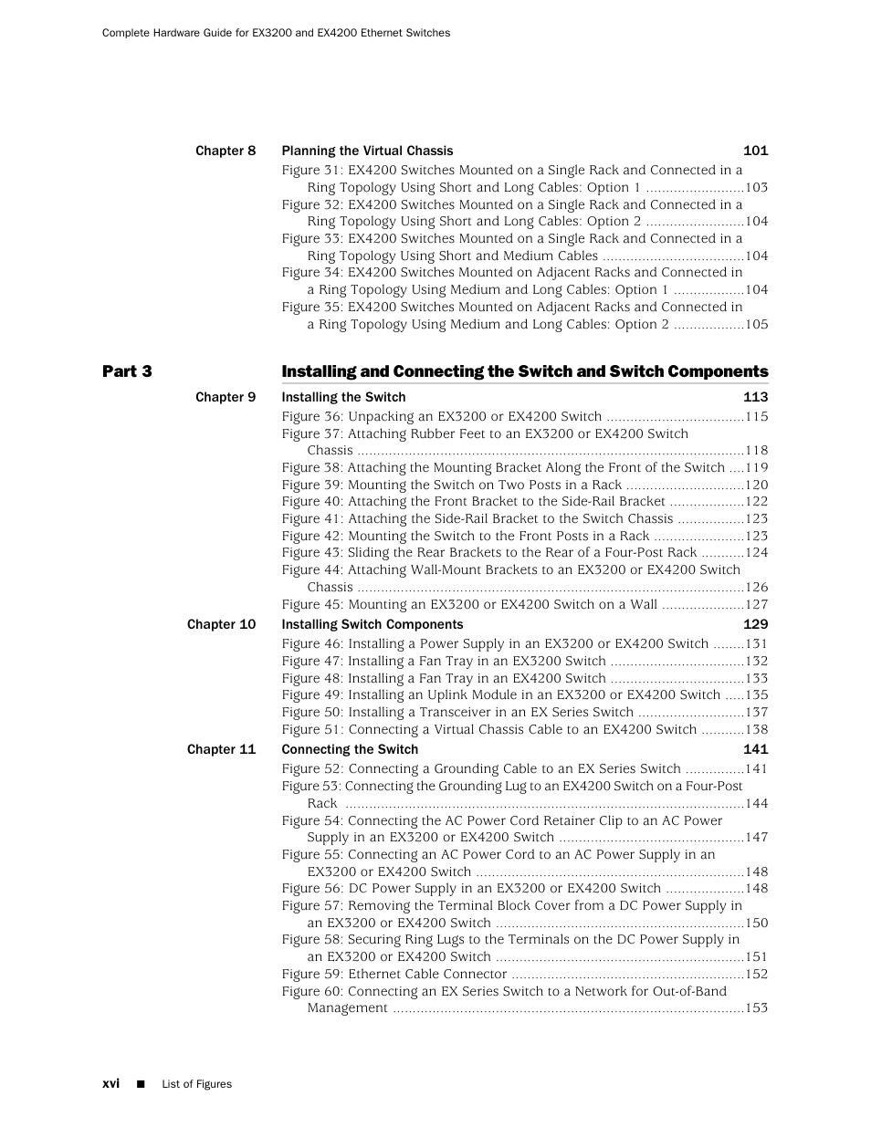 Juniper Networks EX4200 User Manual | Page 16 / 284