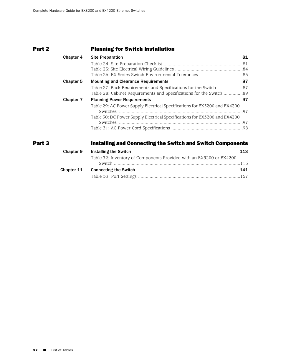 Juniper Networks EX4200 User Manual | Page 20 / 284