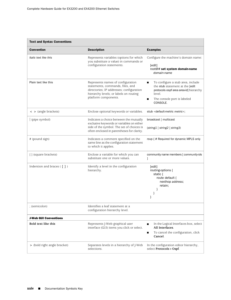 Juniper Networks EX4200 User Manual | Page 24 / 284