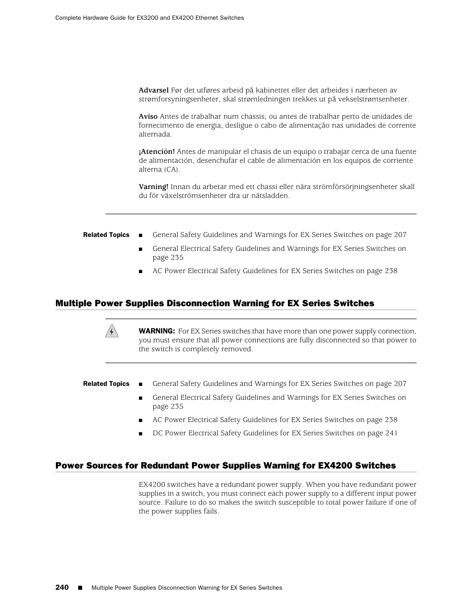 Switches | Juniper Networks EX4200 User Manual | Page 266 / 284