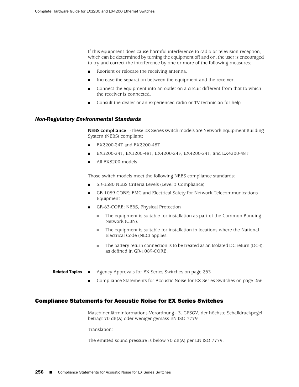 Non-regulatory environmental standards | Juniper Networks EX4200 User Manual | Page 282 / 284