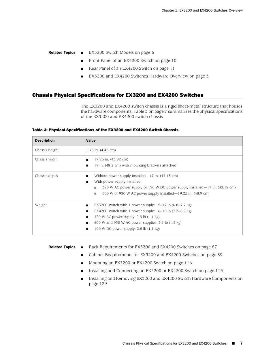 Chassis | Juniper Networks EX4200 User Manual | Page 33 / 284
