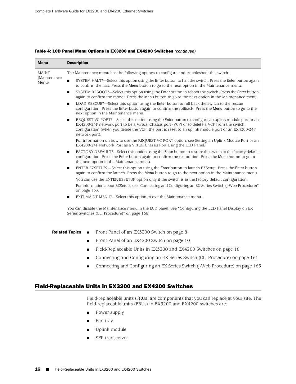 Juniper Networks EX4200 User Manual | Page 42 / 284