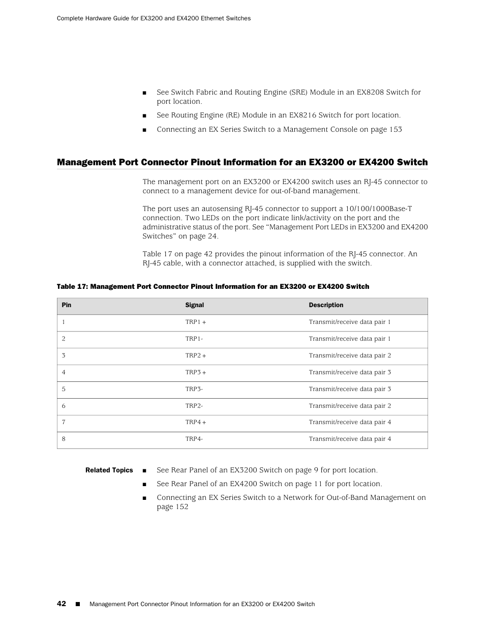 Switch, Or ex4200 switch | Juniper Networks EX4200 User Manual | Page 68 / 284