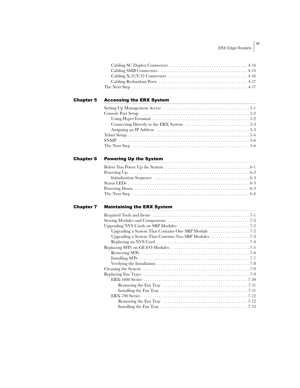 Juniper Networks ERX-1410 User Manual | Page 11 / 184