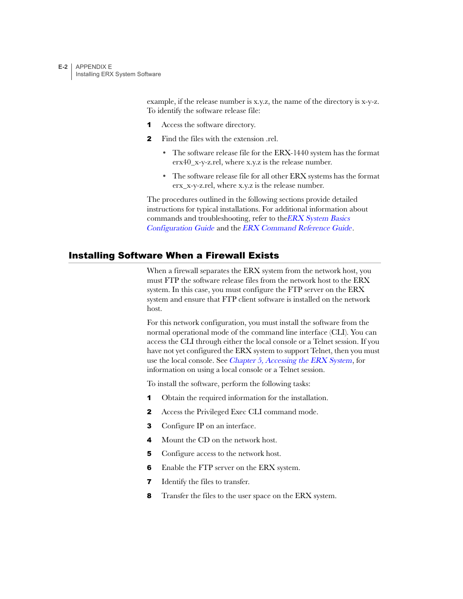 Installing software when a firewall exists | Juniper Networks ERX-1410 User Manual | Page 162 / 184