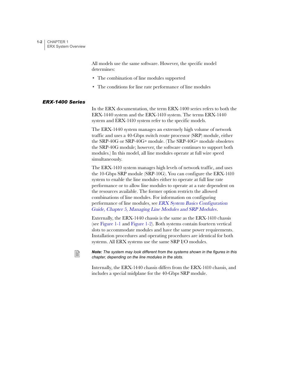 Erx-1400 series, Erx-1400 series -2 | Juniper Networks ERX-1410 User Manual | Page 22 / 184