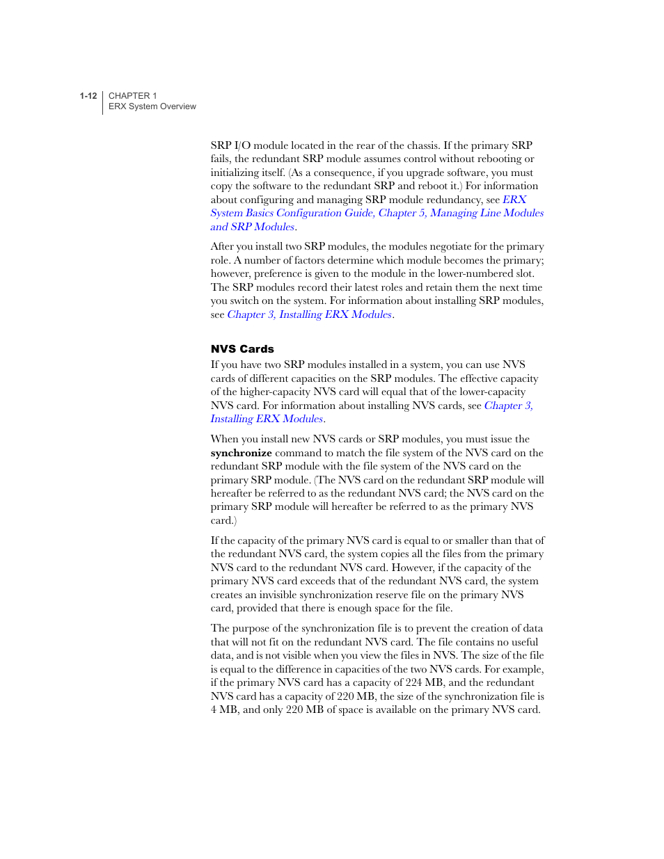 Nvs cards, Nvs cards -12 | Juniper Networks ERX-1410 User Manual | Page 32 / 184