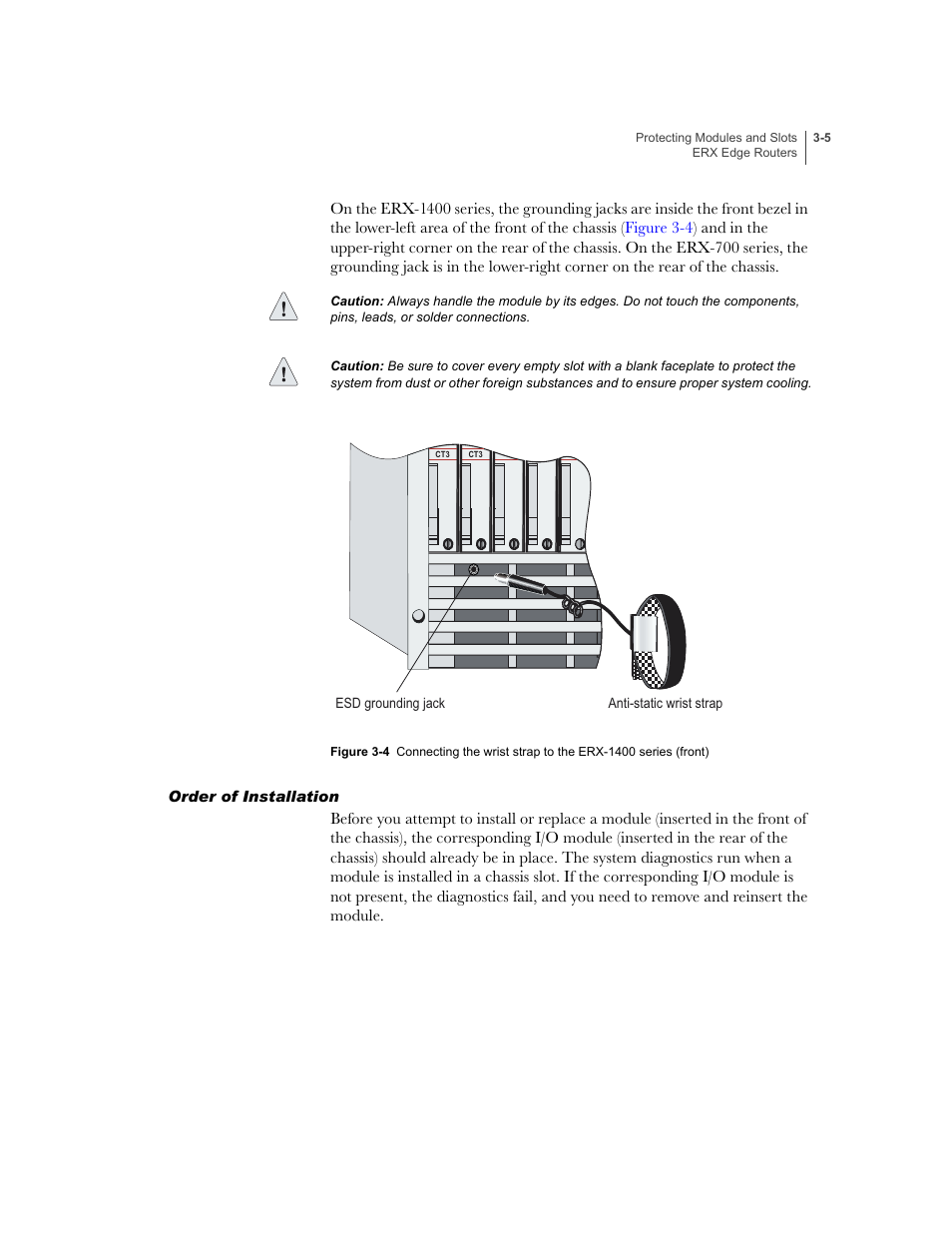 Order of installation, Order of installation -5 | Juniper Networks ERX-1410 User Manual | Page 51 / 184
