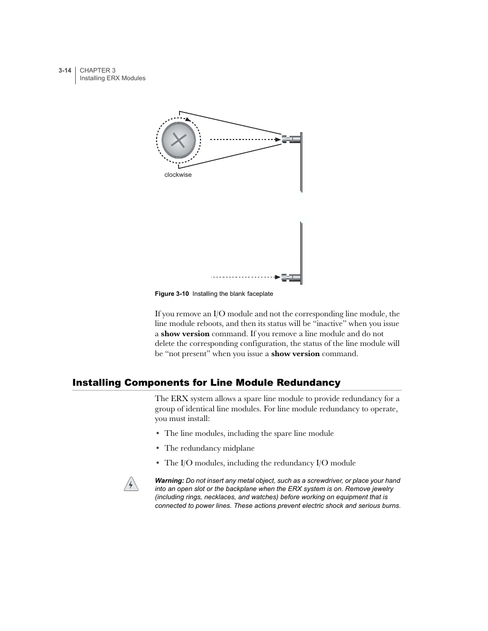 Installing components for line module redundancy, N in, Figure 3-10 | Juniper Networks ERX-1410 User Manual | Page 60 / 184