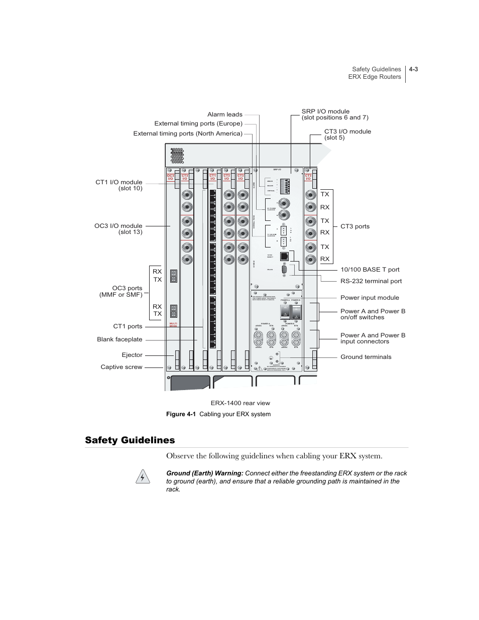 Safety guidelines, Safety guidelines -3 | Juniper Networks ERX-1410 User Manual | Page 67 / 184