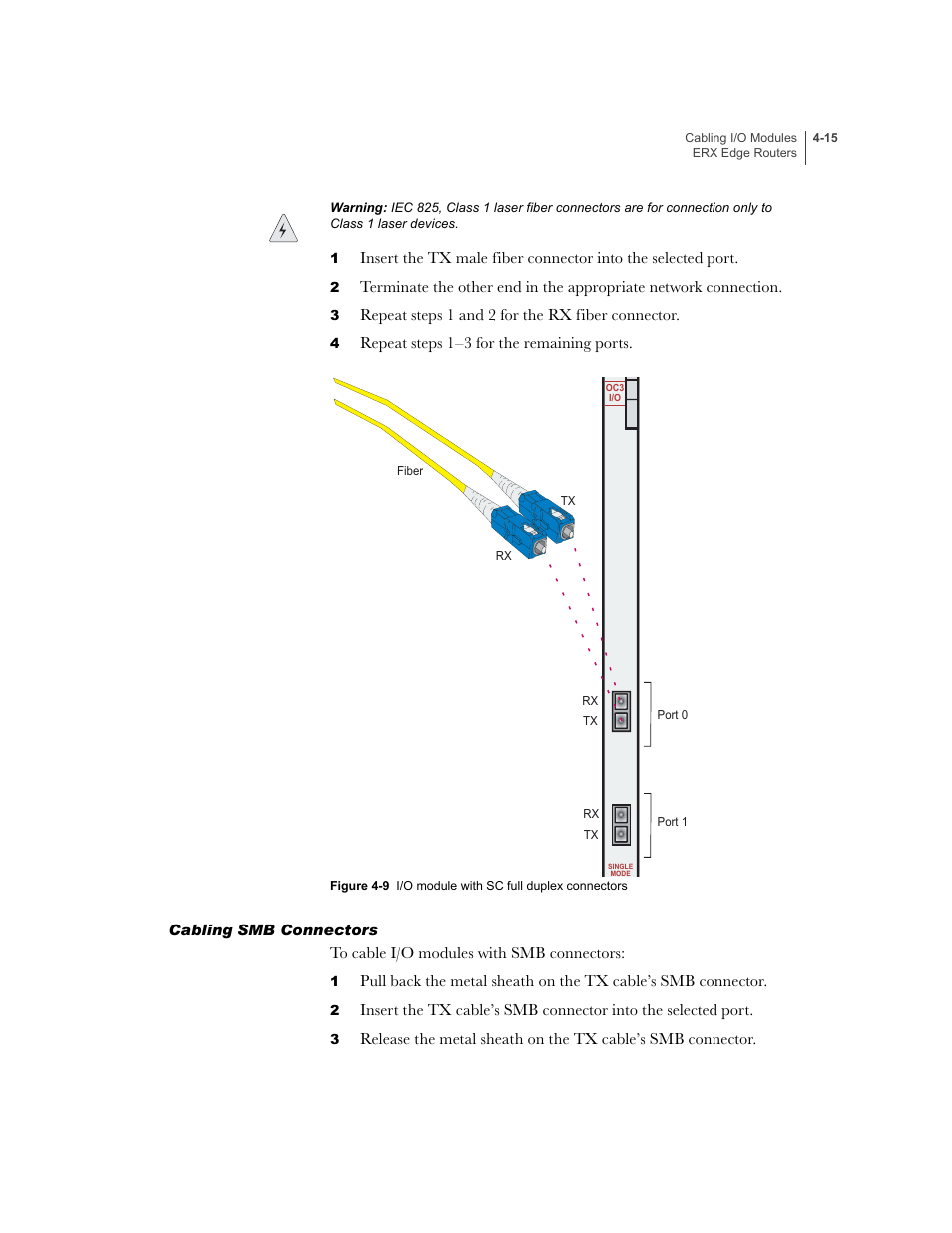 Cabling smb connectors, Cabling smb connectors -15 | Juniper Networks ERX-1410 User Manual | Page 79 / 184