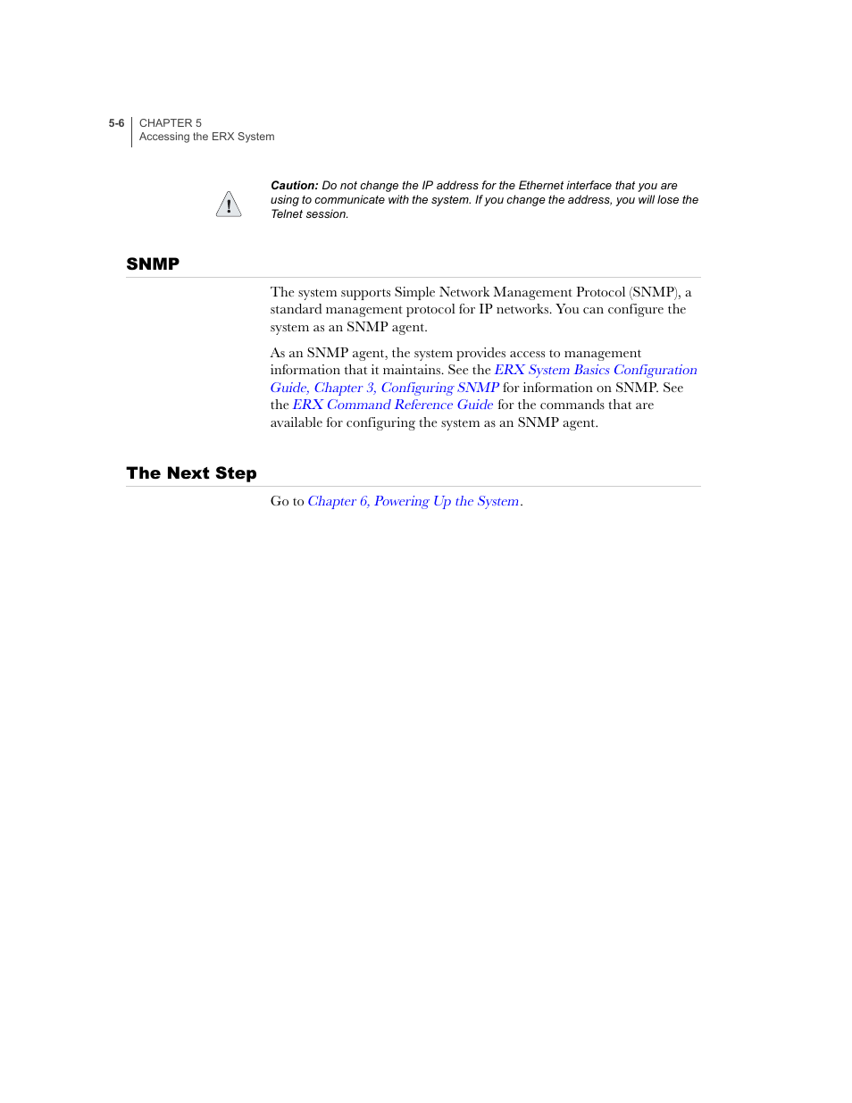 Snmp, The next step, Snmp -6 the next step -6 | Juniper Networks ERX-1410 User Manual | Page 88 / 184