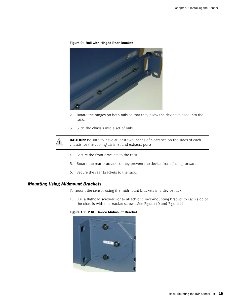 Mounting using midmount brackets | Juniper Networks IDP 800 User Manual | Page 33 / 68