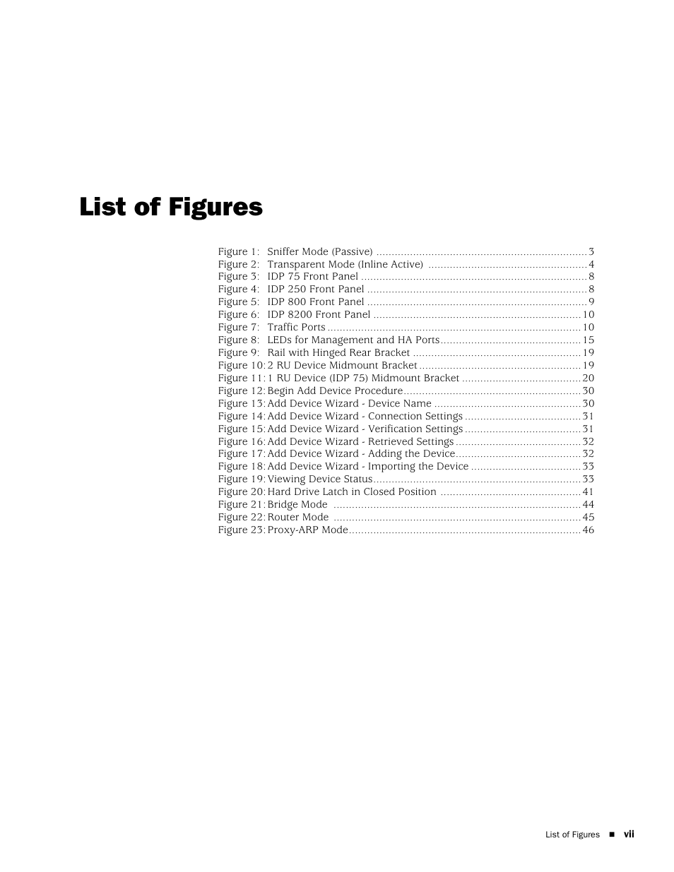 List of figures | Juniper Networks IDP 800 User Manual | Page 7 / 68