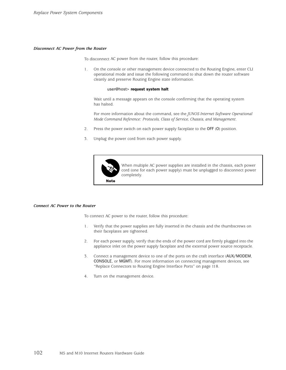 Disconnect | Juniper Networks M5 User Manual | Page 122 / 205
