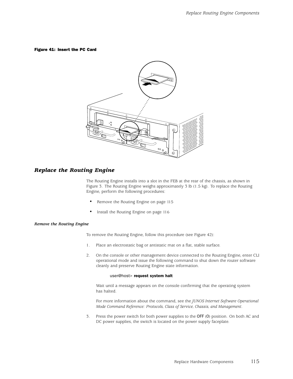 Replace the routing engine | Juniper Networks M5 User Manual | Page 135 / 205
