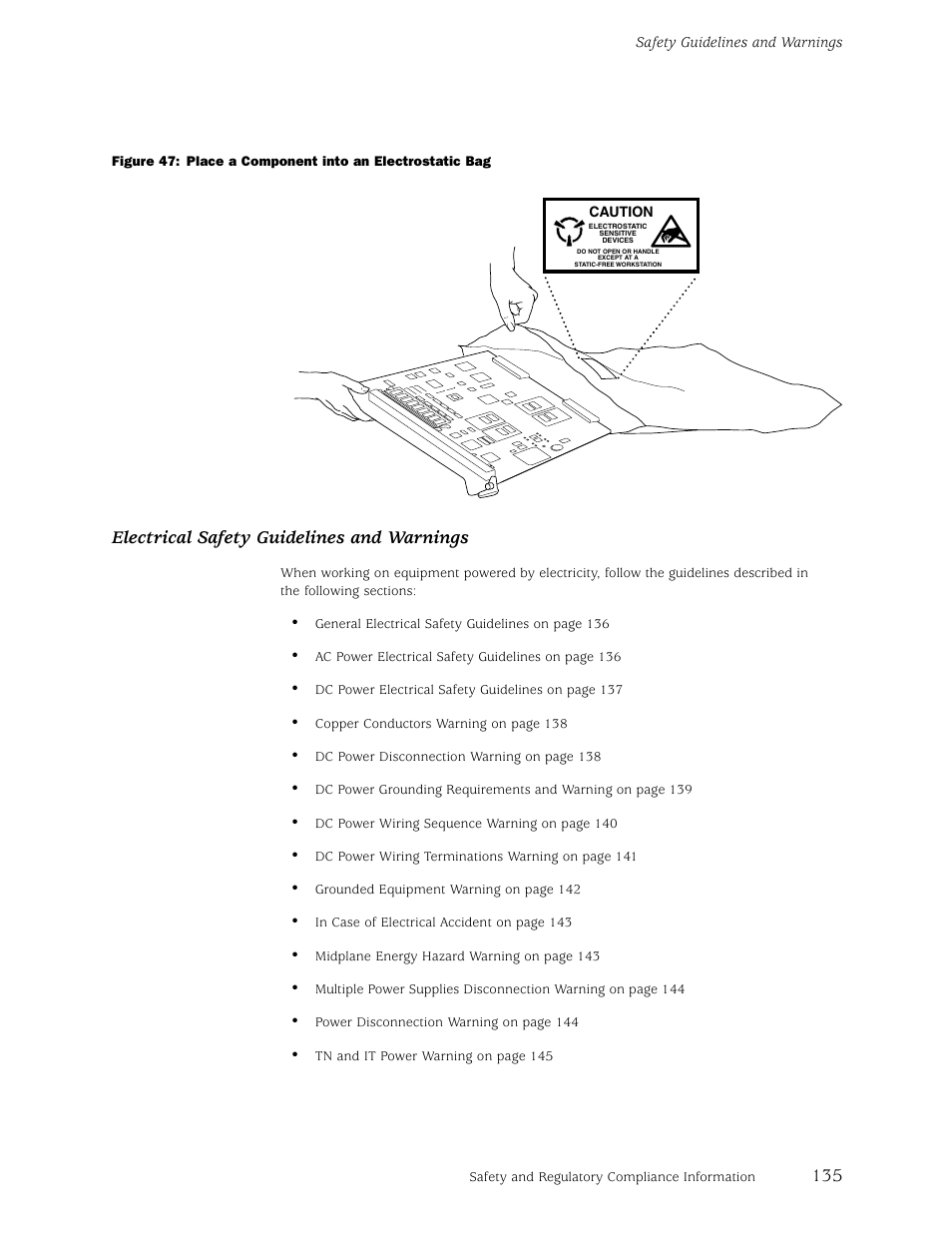 Electrical, Electrical safety guideli, Electrical safety guidelines and warnings | Juniper Networks M5 User Manual | Page 155 / 205