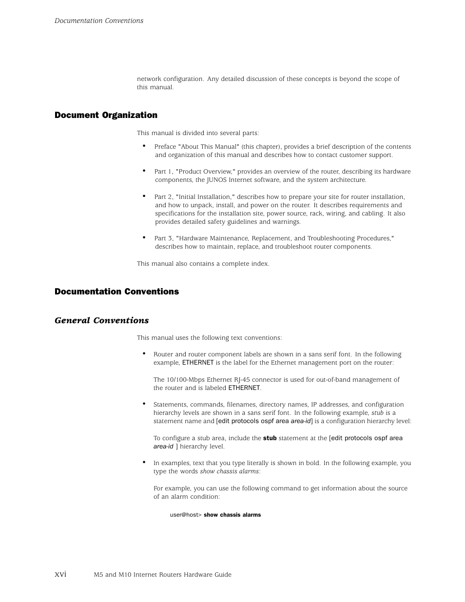 Juniper Networks M5 User Manual | Page 16 / 205