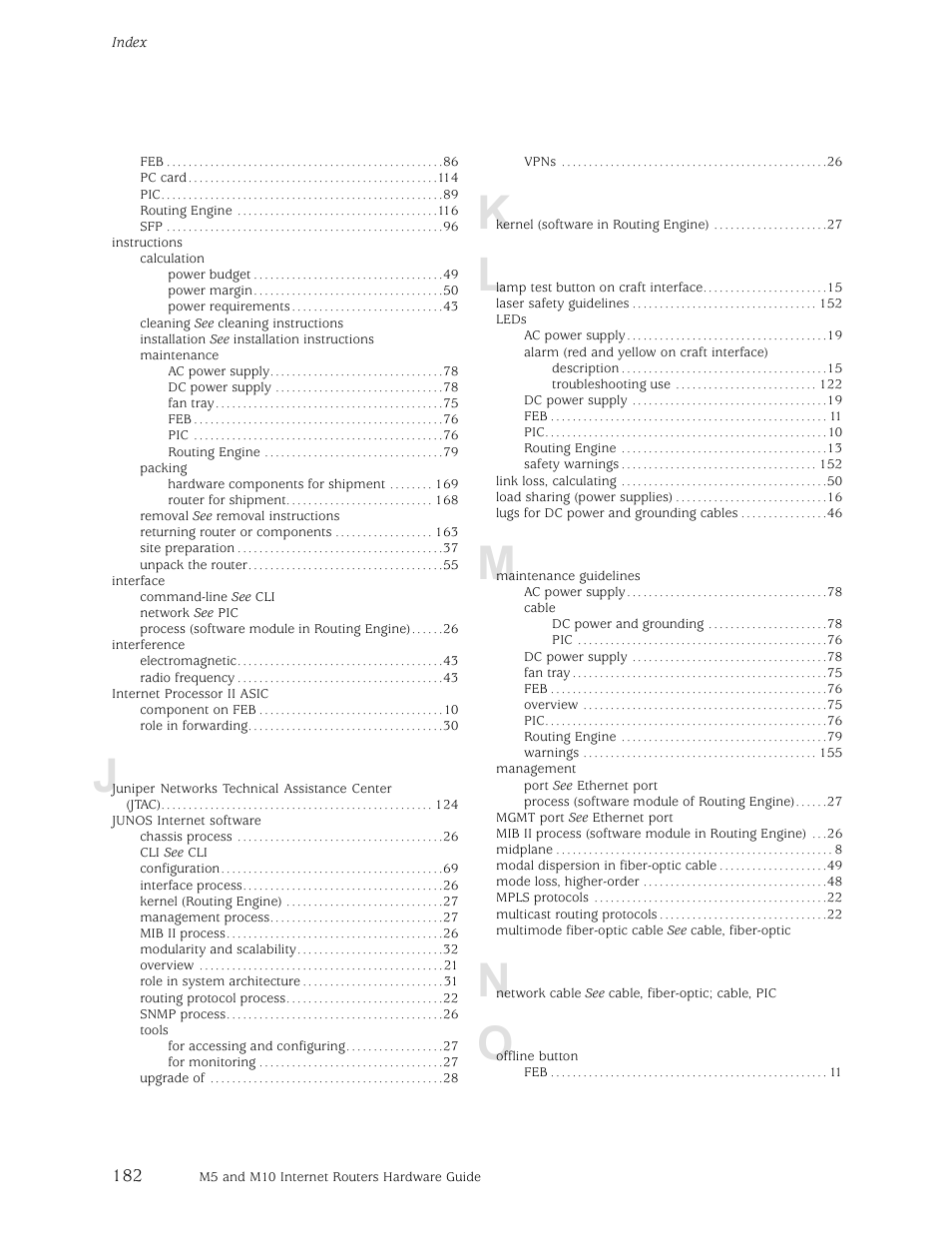 Juniper Networks M5 User Manual | Page 202 / 205