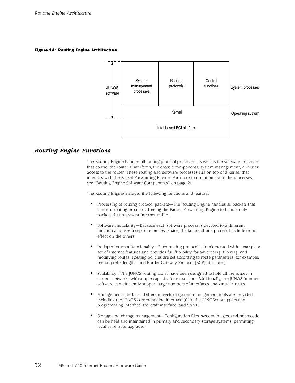 Routing engine functions | Juniper Networks M5 User Manual | Page 52 / 205