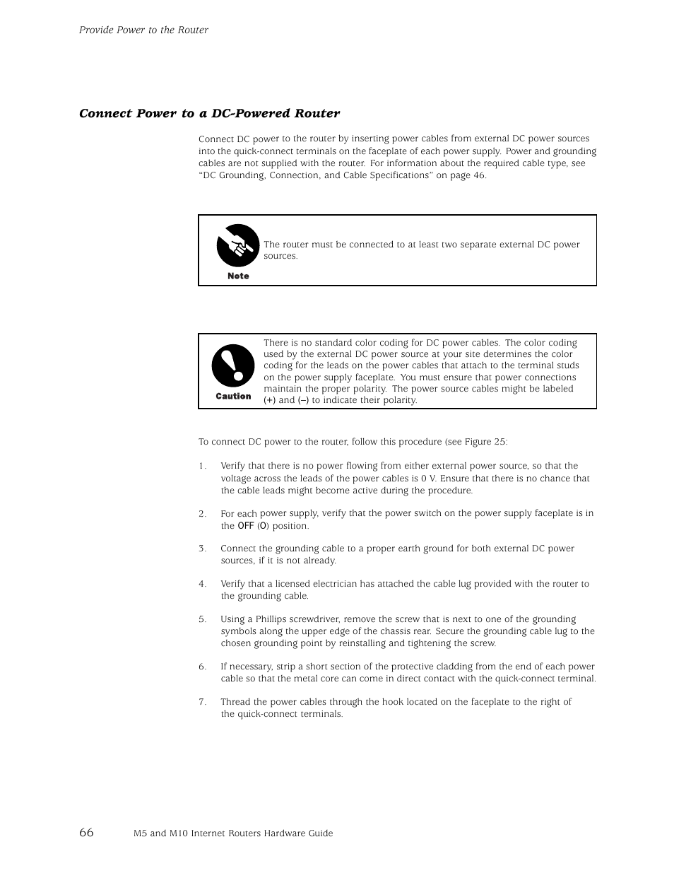 Connect, Connect power to a dc-powered router | Juniper Networks M5 User Manual | Page 86 / 205