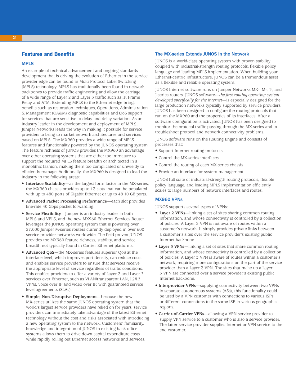 Juniper Networks Ethernet Services Router MX960 User Manual | Page 2 / 4