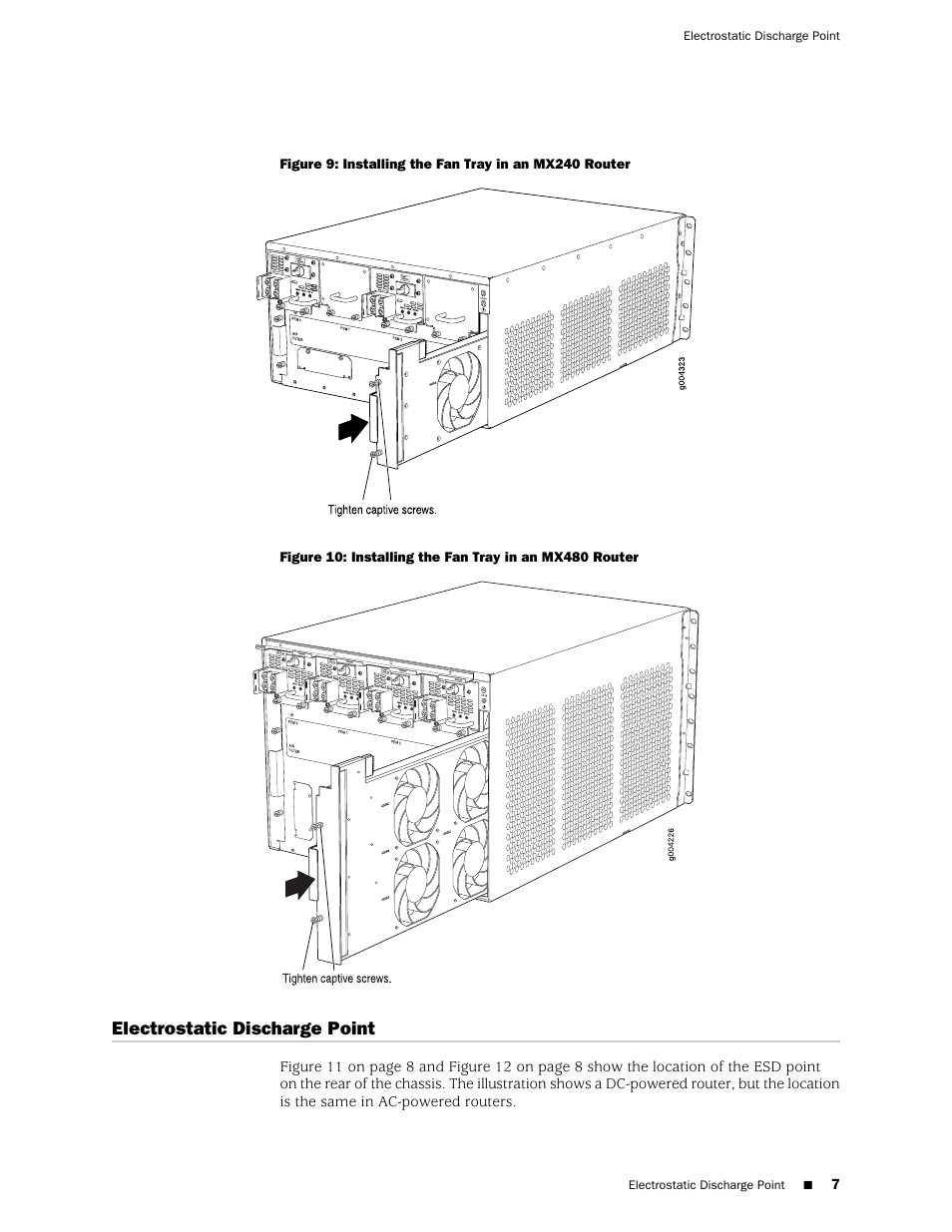 Electrostatic discharge point | Juniper Networks Juniper MX-series MX480 User Manual | Page 7 / 17
