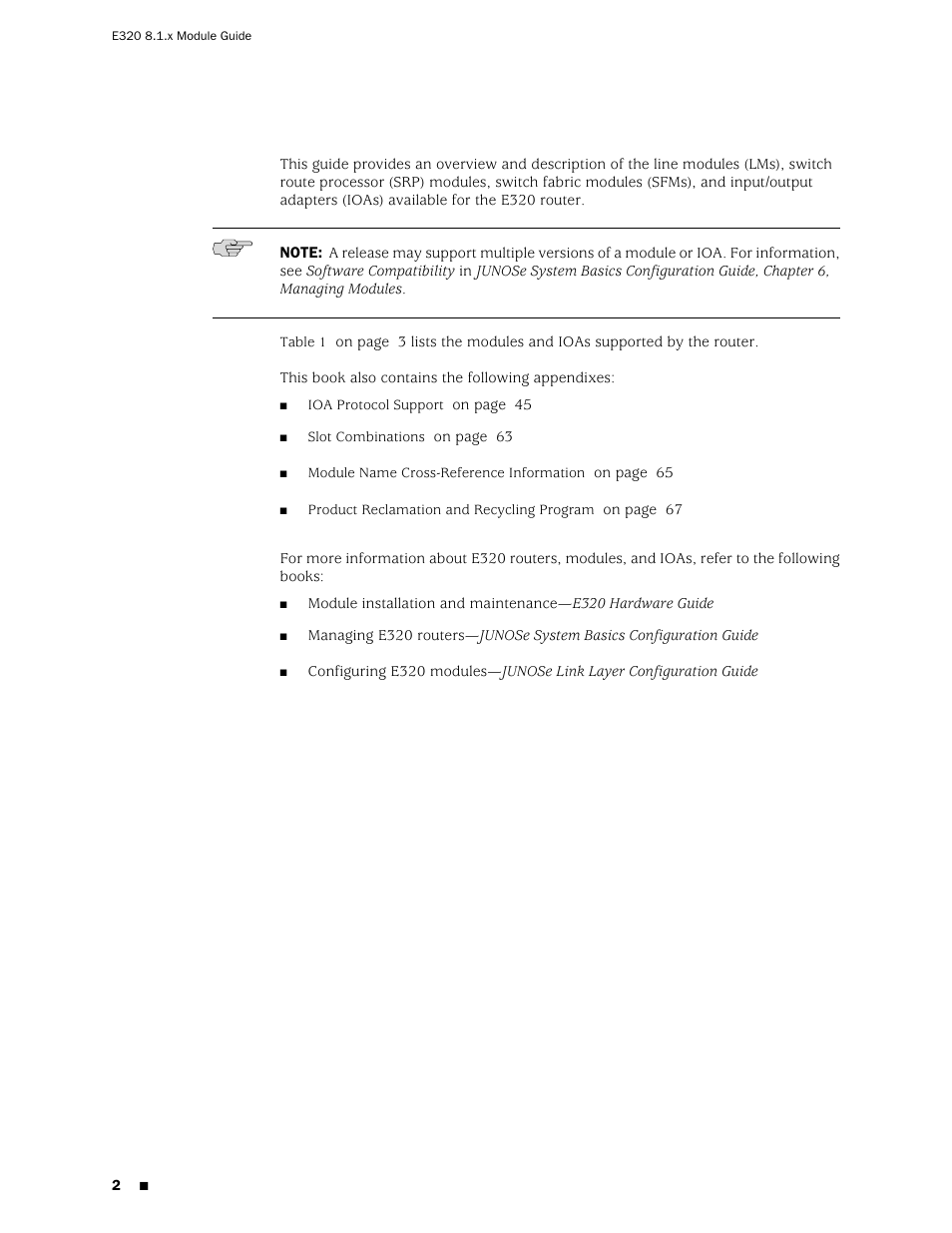 Juniper Networks RELEASE 8.1.X E320 User Manual | Page 2 / 70