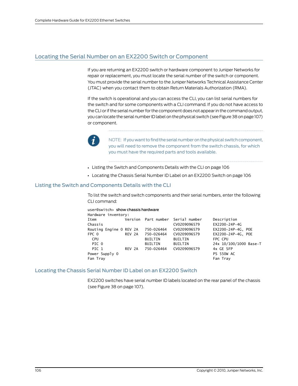 Juniper Networks EX2200 User Manual | Page 126 / 176