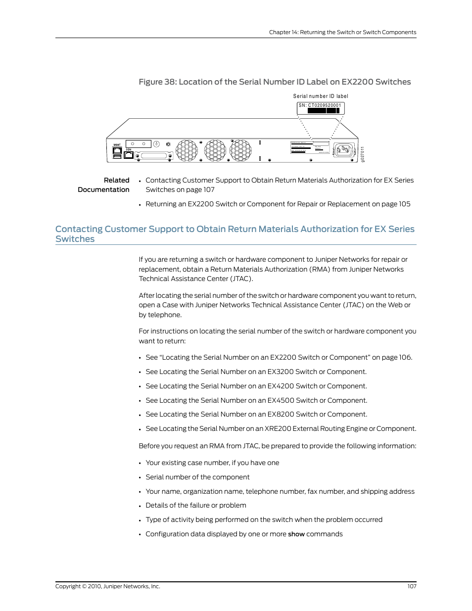Series switches | Juniper Networks EX2200 User Manual | Page 127 / 176