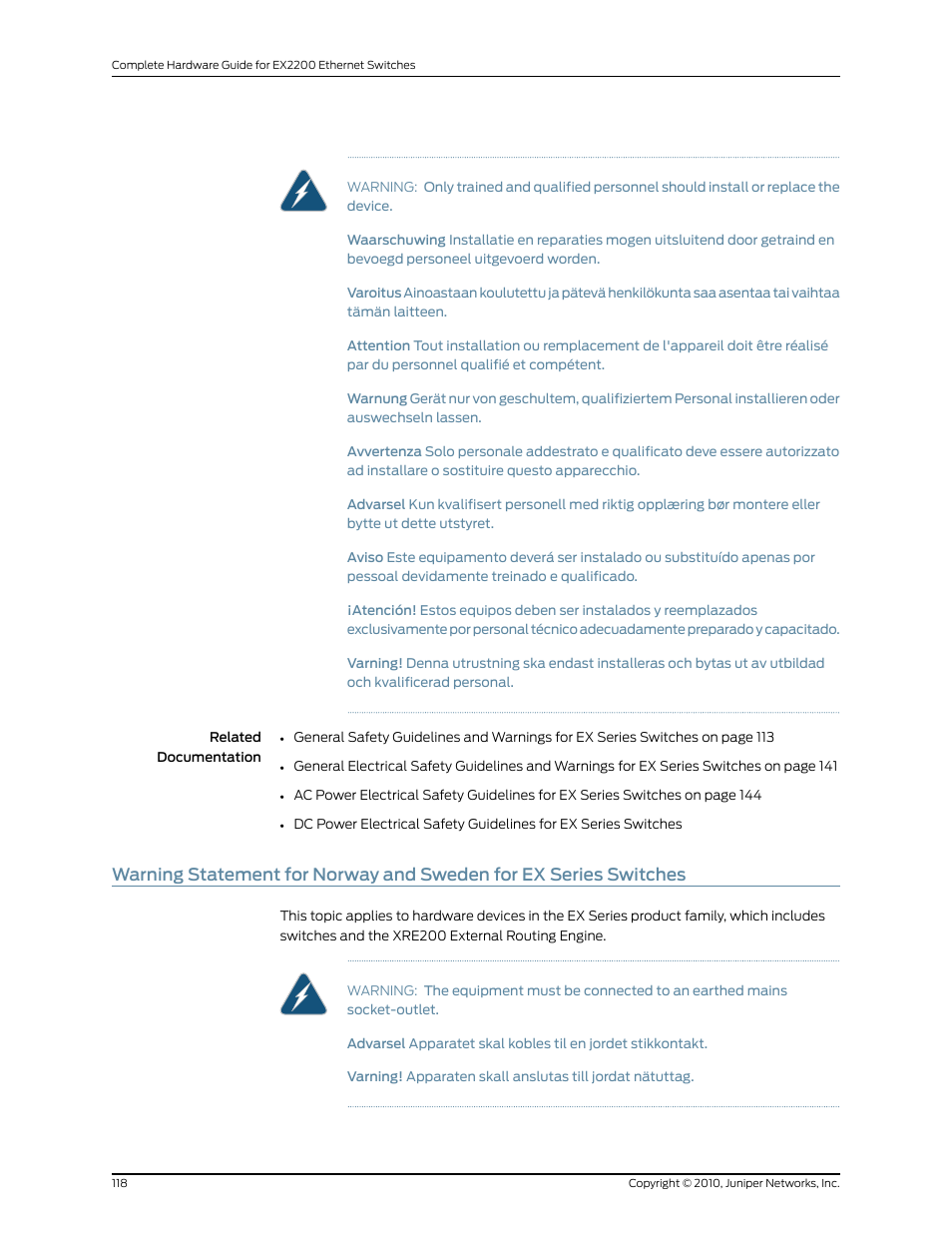 Juniper Networks EX2200 User Manual | Page 138 / 176