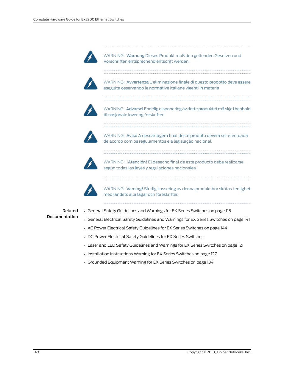 Juniper Networks EX2200 User Manual | Page 160 / 176