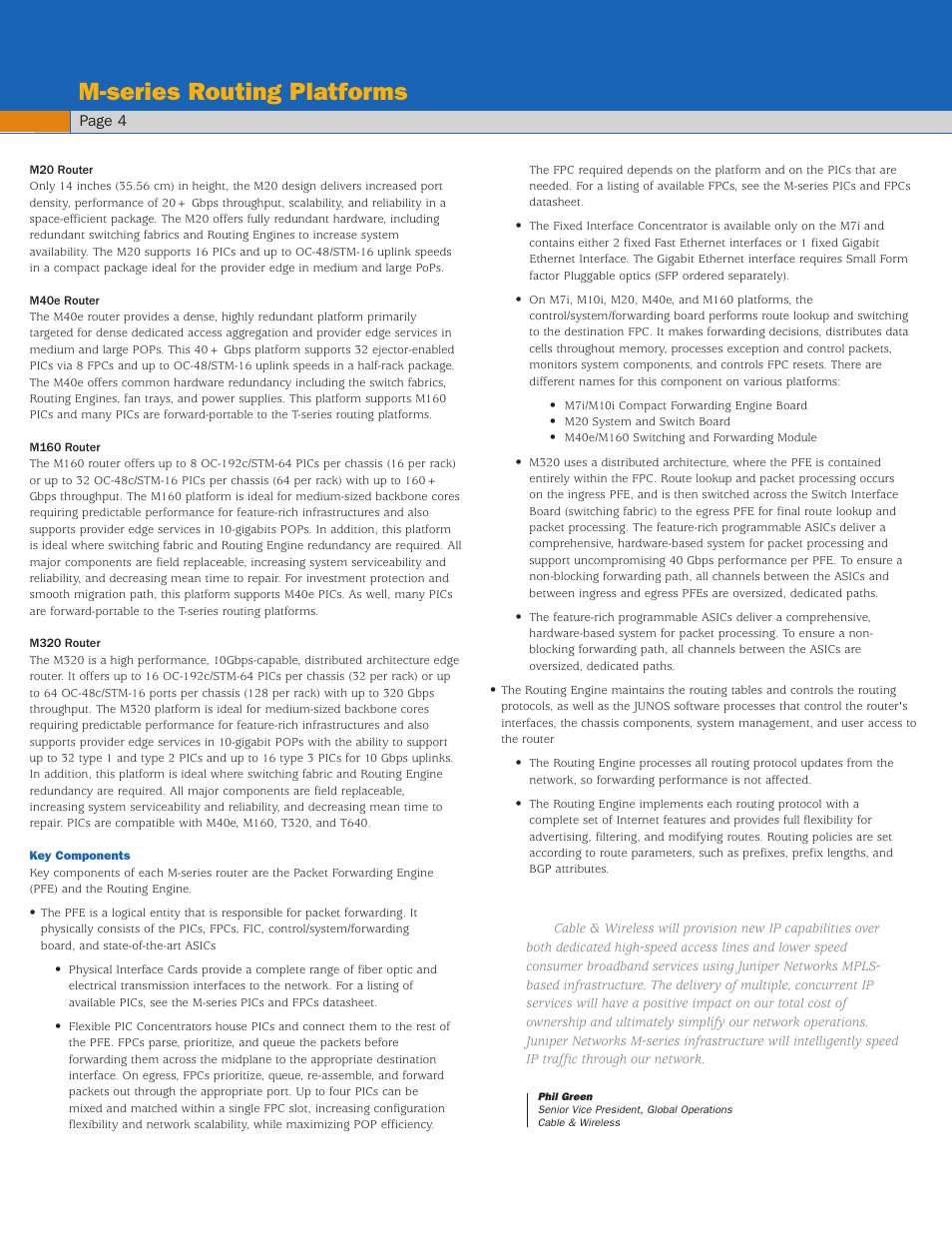 M-series routing platforms | Juniper Networks M-Series User Manual | Page 4 / 8