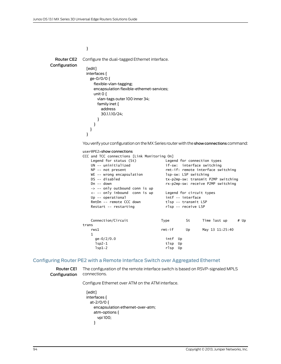 Ethernet | Juniper Networks JUNOS OS 10.4 User Manual | Page 114 / 208