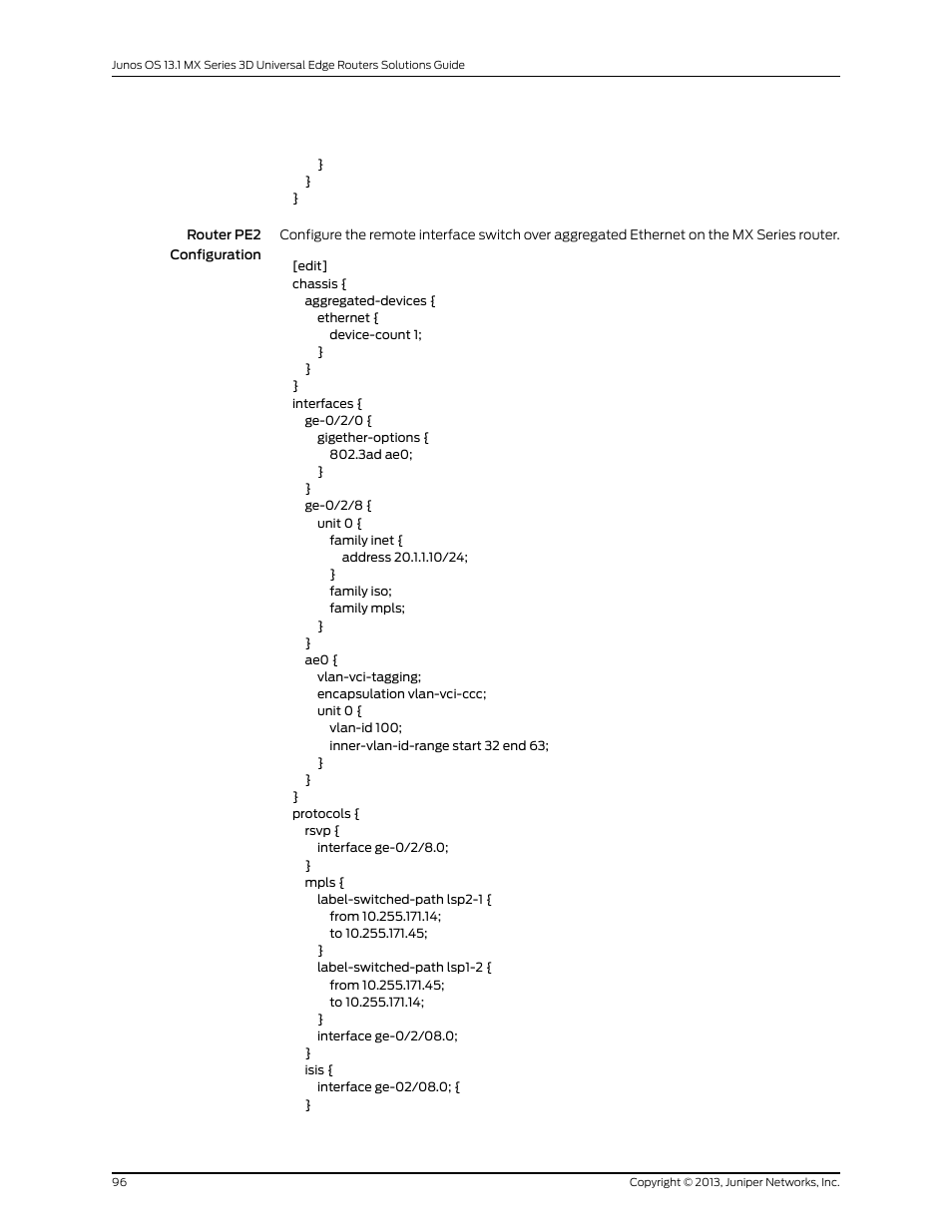 Juniper Networks JUNOS OS 10.4 User Manual | Page 116 / 208