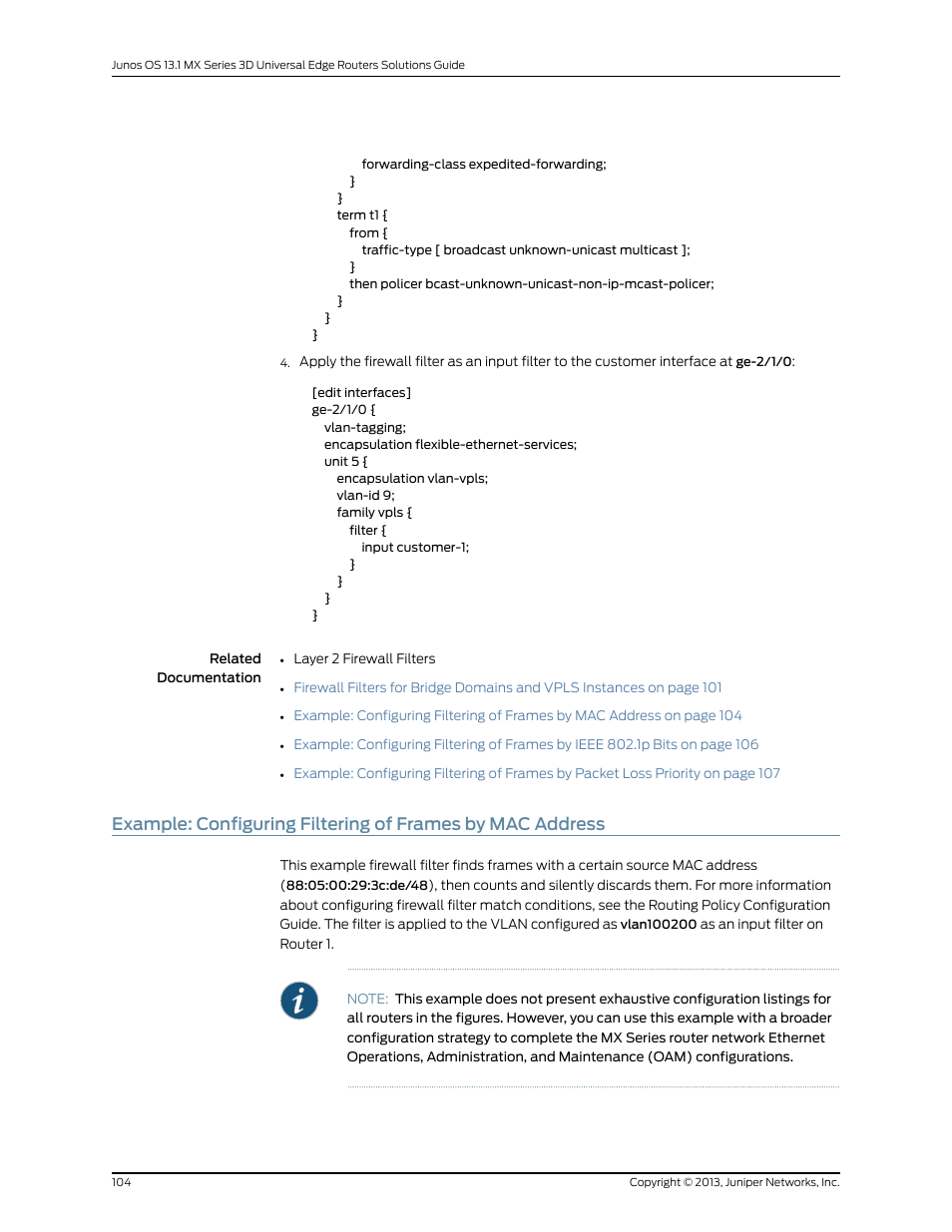 Juniper Networks JUNOS OS 10.4 User Manual | Page 124 / 208