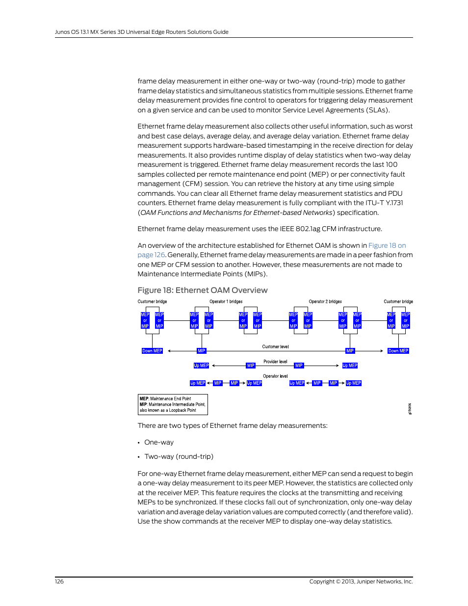 Figure 18: ethernet oam overview | Juniper Networks JUNOS OS 10.4 User Manual | Page 146 / 208