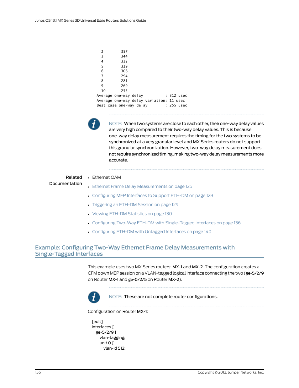 Single-tagged interfaces | Juniper Networks JUNOS OS 10.4 User Manual | Page 156 / 208